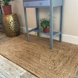 Second Nature Online Dhaka Rustic Area Rug Hand Woven Mat With Natural Fibre Indian Jute Flat Pile - Large Medium Small & Runner Neutral Floor Covering - thumbnail 4