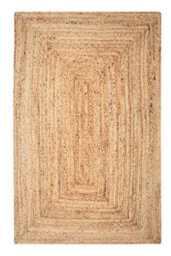 Second Nature Online Dhaka Rustic Area Rug Hand Woven Mat With Natural Fibre Indian Jute Flat Pile - Large Medium Small & Runner Neutral Floor Covering - thumbnail 7