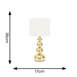 Valuelights Marissa Pair - Gold Stacked Ball Bedside Light Table Lamp With Drum Shade - Led Bulbs Included - thumbnail 7