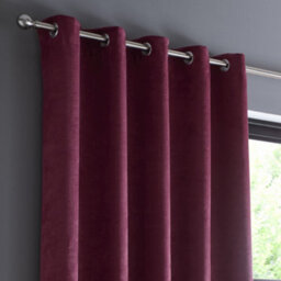 Fusion Strata Wine Triple-Woven Dimout Eyelet Curtains - thumbnail 2