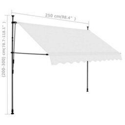 Berkfield Manual Retractable Awning With Led 250 Cm Cream - thumbnail 8