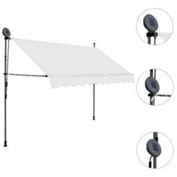 Berkfield Manual Retractable Awning With Led 250 Cm Cream - thumbnail 3