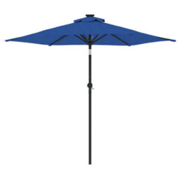 Berkfield Garden Parasol With Steel Pole Azure Blue 225X225X212 Cm - thumbnail 4