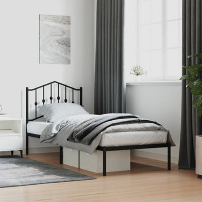 Berkfield Metal Bed Frame Without Mattress With Headboard Black 80X200Cm - image 1