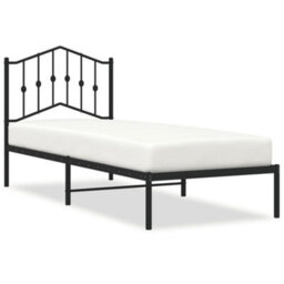Berkfield Metal Bed Frame Without Mattress With Headboard Black 80X200Cm - thumbnail 2