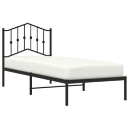 Berkfield Metal Bed Frame Without Mattress With Headboard Black 80X200Cm - thumbnail 3