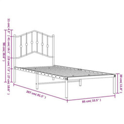 Berkfield Metal Bed Frame Without Mattress With Headboard Black 80X200Cm - thumbnail 9