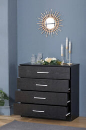 Home Treats Black Chest Of 4 Drawers Anti Bowing  Support 75 X 72 X 36 Cm - thumbnail 9