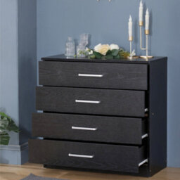 Home Treats Black Chest Of 4 Drawers Anti Bowing  Support 75 X 72 X 36 Cm - thumbnail 8
