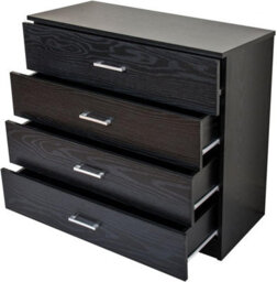 Home Treats Black Chest Of 4 Drawers Anti Bowing  Support 75 X 72 X 36 Cm - thumbnail 6