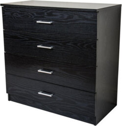 Home Treats Black Chest Of 4 Drawers Anti Bowing  Support 75 X 72 X 36 Cm - thumbnail 3