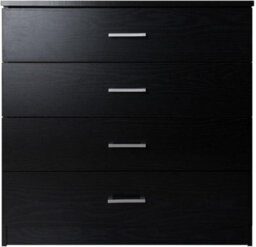 Home Treats Black Chest Of 4 Drawers Anti Bowing  Support 75 X 72 X 36 Cm - thumbnail 4