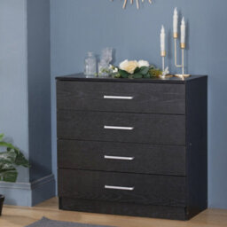 Home Treats Black Chest Of 4 Drawers Anti Bowing  Support 75 X 72 X 36 Cm - thumbnail 7
