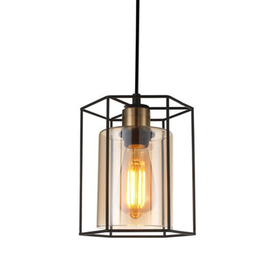 Luminosa Lighting Luminosa Kalula Industrial, Retro 1 Light Lanterns Pendant Ceiling Light, E27 - image 1