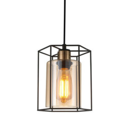 Luminosa Lighting Luminosa Kalula Industrial, Retro 1 Light Lanterns Pendant Ceiling Light, E27 - thumbnail 1