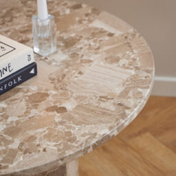 Furniture To Go Naxos Round Coffee Table In Brown Marble - thumbnail 5
