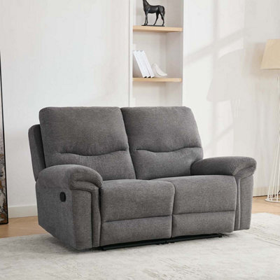 More4Homes Fosse 2 Seater Manual Recliner Fabric Modern Living Sofa Dark Grey - image 1