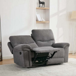 More4Homes Fosse 2 Seater Manual Recliner Fabric Modern Living Sofa Dark Grey - thumbnail 2