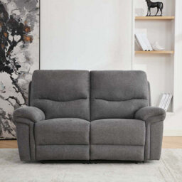 More4Homes Fosse 2 Seater Manual Recliner Fabric Modern Living Sofa Dark Grey - thumbnail 3