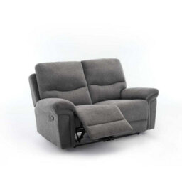 More4Homes Fosse 2 Seater Manual Recliner Fabric Modern Living Sofa Dark Grey - thumbnail 4