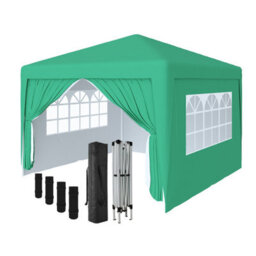 Sundaze Garden Pop Up Gazebo Party Tent Camping Marquee Canopy With 4 Sidewalls Carrying Bag Green 3X3M - thumbnail 1