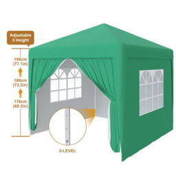 Sundaze Garden Pop Up Gazebo Party Tent Camping Marquee Canopy With 4 Sidewalls Carrying Bag Green 3X3M - thumbnail 3