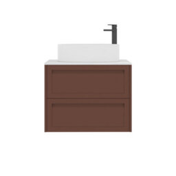 Royal Bathrooms Royal Bathroom Elmore 700mm Terracotta Clay Wall Mounted Countertop Bathroom Vanity Unit 2 Drawer With Peak Basin - thumbnail 7