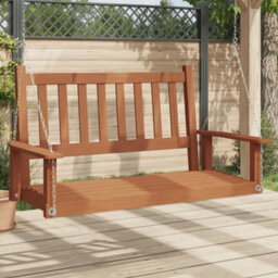 Walplus Garden Swing Bench With Metal Chains Brown Solid Wood Fir - thumbnail 1