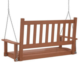 Walplus Garden Swing Bench With Metal Chains Brown Solid Wood Fir - thumbnail 6