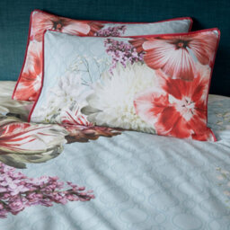 Laurence Llewelyn-Bowen Mayfair Lady Floral 100% Cotton Blue Duvet Cover Set - thumbnail 2