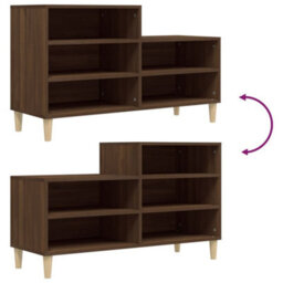 Berkfield Elegant Shoe Cabinet Brown Oak 102X36X60 Cm Engineered Wood - thumbnail 7