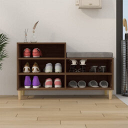 Berkfield Elegant Shoe Cabinet Brown Oak 102X36X60 Cm Engineered Wood - thumbnail 3