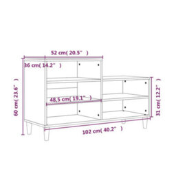 Berkfield Elegant Shoe Cabinet Brown Oak 102X36X60 Cm Engineered Wood - thumbnail 9