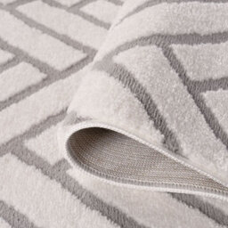 The Rugs Loft Light Grey And Ivory Herringbone Living Room Area Rug And Runners Soft Pile - thumbnail 6