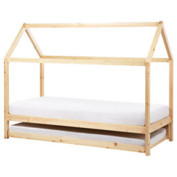 Beliani Kids Trundle Bed Pine Wood Crillon 90 X 200 Cm (Eu Single) Light Brown - thumbnail 6