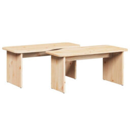 Berkfield Coffee Table 2 Pcs Natural 100 X 69 X 35.5 Cm Solid Pine Wood - thumbnail 2