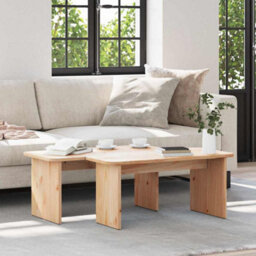 Berkfield Coffee Table 2 Pcs Natural 100 X 69 X 35.5 Cm Solid Pine Wood