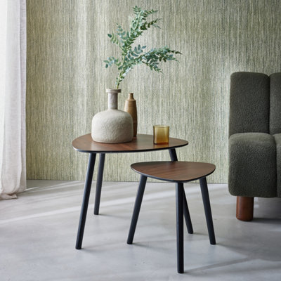 Sweeek - Scandinavian Nesting Tables In Mdf Walnut 60X60X48 Cm - Lena - image 1