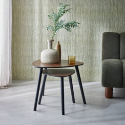 Sweeek - Scandinavian Nesting Tables In Mdf Walnut 60X60X48 Cm - Lena - thumbnail 3