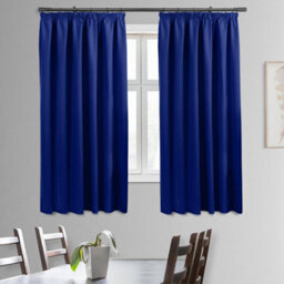 Bedlooms Navy Thermal Insulated Blackout Pencil Pleat Short Window Curtain (Pair) 46 X 54 Inches With Tie Backs Two - thumbnail 2