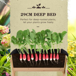 Outsunny Wooden Planter Raised Bed Stand Vegetable Flower Bed, Natural - thumbnail 5