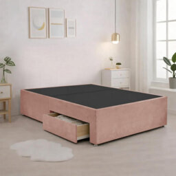 Luxury Pink Plush Milan Super King Size Bed Frame With Mattress 54 Inches Wingback Headboard 2 Footend Storage Drawers - thumbnail 6