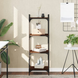 Berkfield Bookcase 4-Tier Brown Oak 40X30X120 Cm Engineered Wood