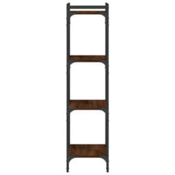 Berkfield Bookcase 4-Tier Brown Oak 40X30X120 Cm Engineered Wood - thumbnail 5