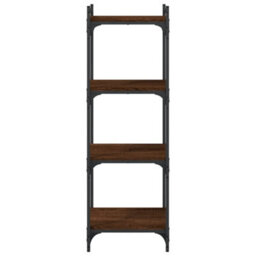 Berkfield Bookcase 4-Tier Brown Oak 40X30X120 Cm Engineered Wood - thumbnail 4