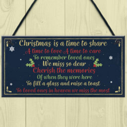 Red Ocean Christmas Xmas Memorial Tree Hanging Decoration Bauble Family Grave Side Memorial Poem Quote Gift - thumbnail 2