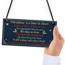 Red Ocean Christmas Xmas Memorial Tree Hanging Decoration Bauble Family Grave Side Memorial Poem Quote Gift - thumbnail 6