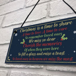 Red Ocean Christmas Xmas Memorial Tree Hanging Decoration Bauble Family Grave Side Memorial Poem Quote Gift - thumbnail 7