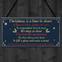 Red Ocean Christmas Xmas Memorial Tree Hanging Decoration Bauble Family Grave Side Memorial Poem Quote Gift - thumbnail 4