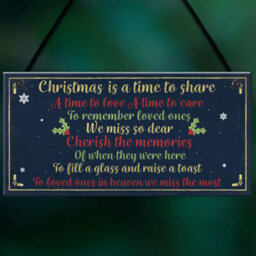 Red Ocean Christmas Xmas Memorial Tree Hanging Decoration Bauble Family Grave Side Memorial Poem Quote Gift - thumbnail 5